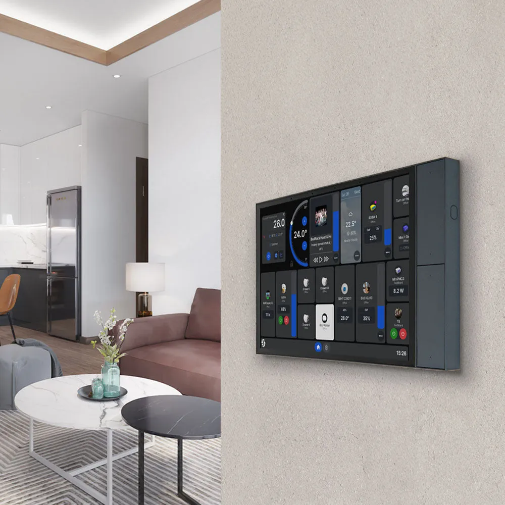 Shelly Wall Display XL &ndash; 10,1-tums peksk&auml;rmspanel f&ouml;r styrning av Shelly-enheter och integration med Home Assistant, silver