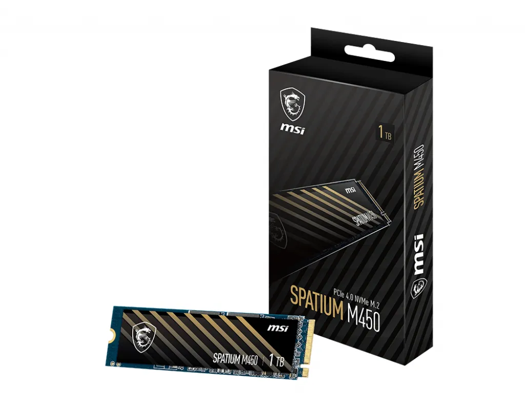 MSI SPATIUM M450 PCIe 4.0 NVMe M.2 1TB 1 TB, PCIe 4.0, M.2 - SSD