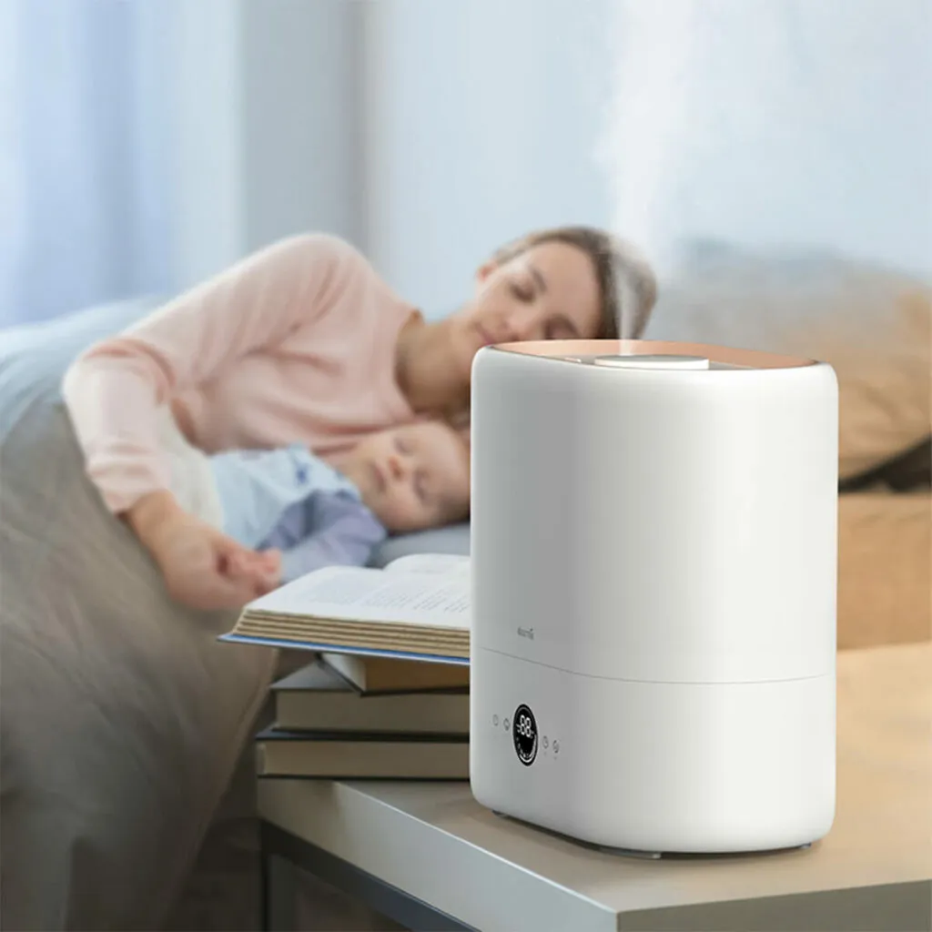 DEERMA ST636W Ultrasonic Humidifier, 4.5 l, Gold, white