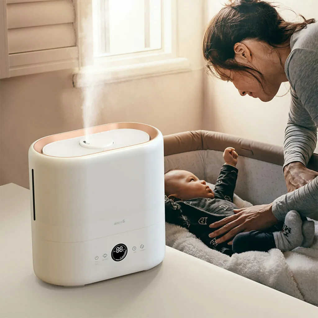DEERMA ST636W Ultrasonic Humidifier, 4.5 l, Gold, white