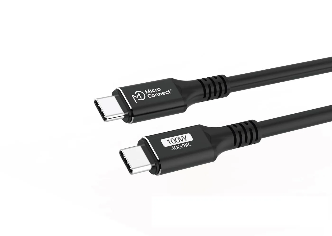 MicroConnect USB-C kabel, 100 W, 0,15 m, svart