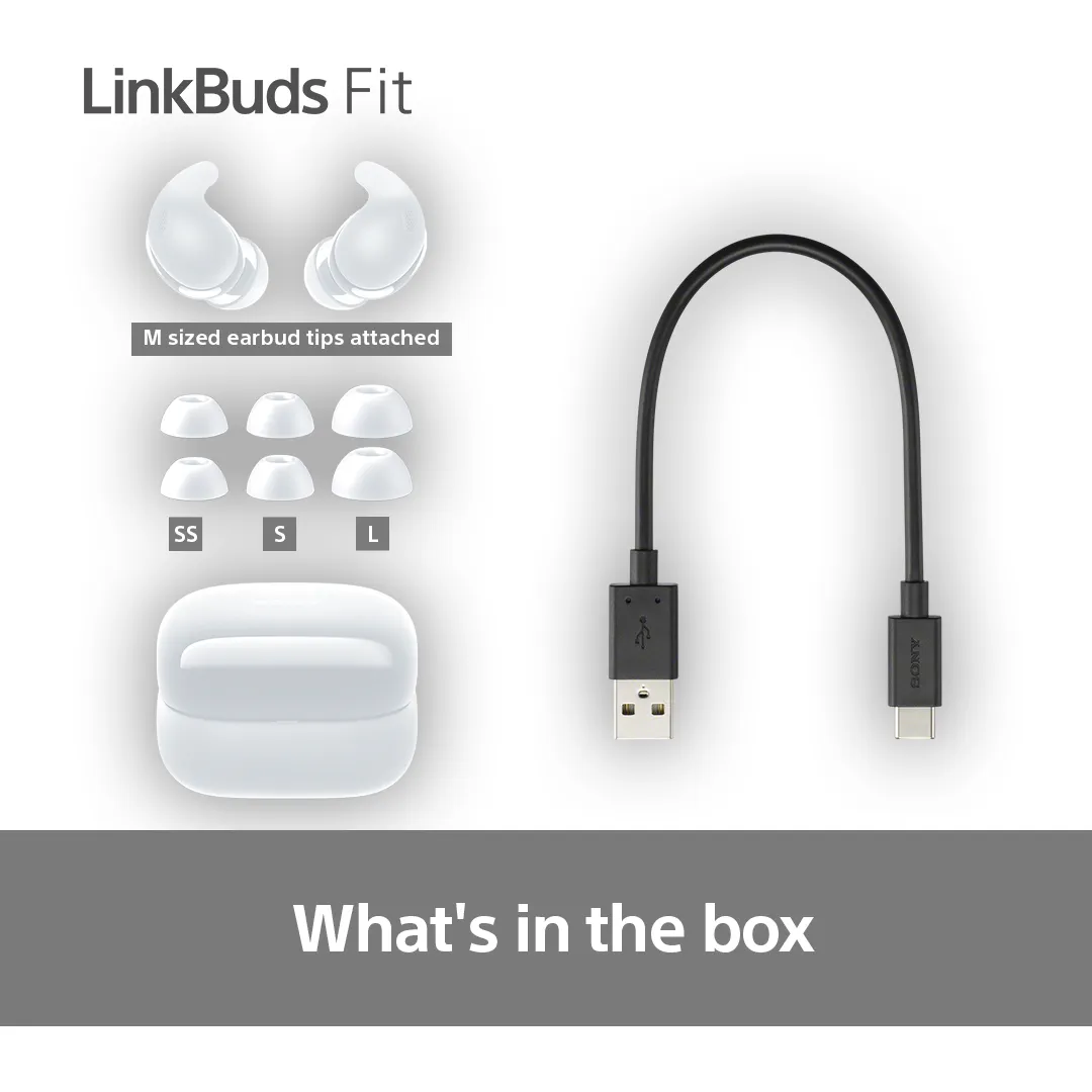 Sony Linkbuds Fit ANC -langattomat nappikuulokkeet, Valkoinen