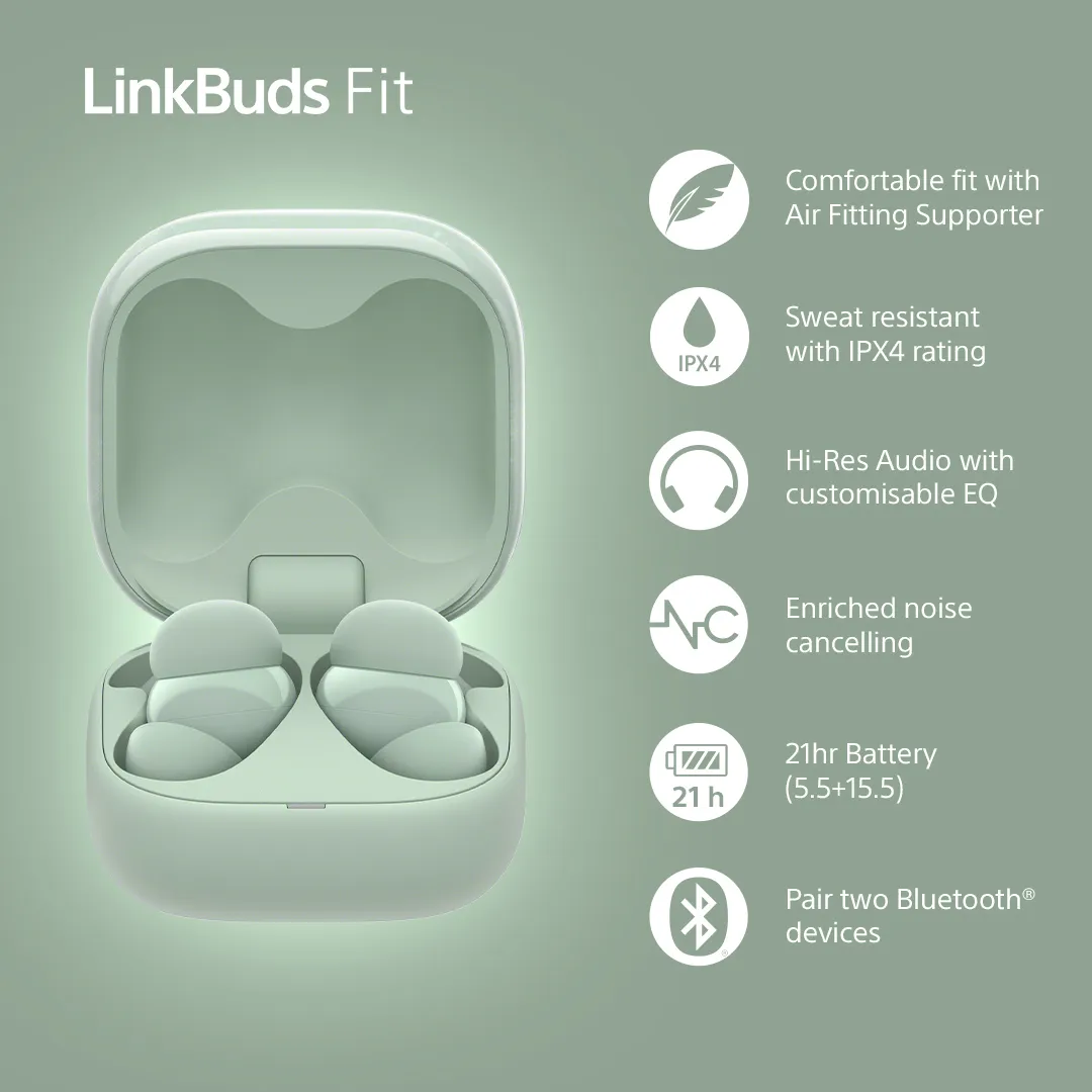 Sony Linkbuds Fit ANC - wireless earbuds, Green
