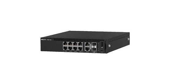 Dell EMC Networking N1108P-ON - Kytkin - Hallinnoitu - 8 x 10/100/1000 (4 PoE+) + 2 x Gigabit SFP - r&auml;kkiin asennettava - PoE+ (75 W)