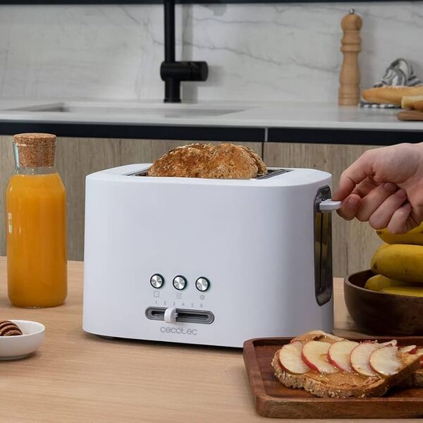 Cecotec Toast&amp;Taste 9000 Double White Toaster, 980 W, 2-Slice