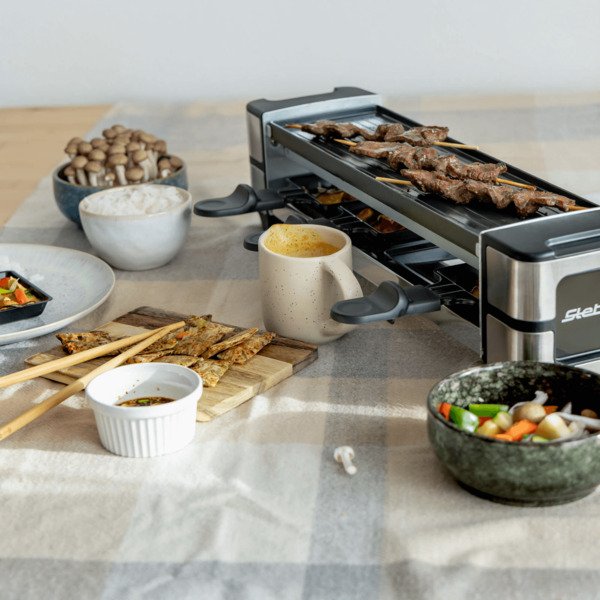 Steba RC 140 Raclette Grill, 4 Persons, 600 Watts, Black / Stainless Steel