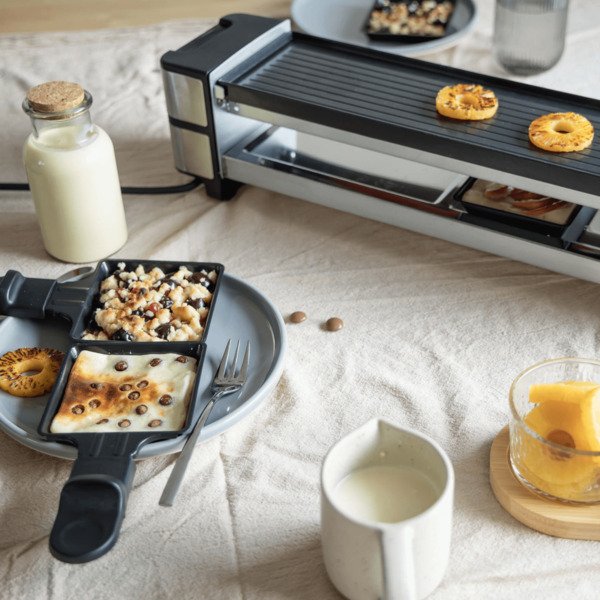 Steba RC 140 Raclette Grill, 4 Persons, 600 Watts, Black / Stainless Steel