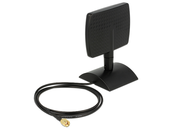 DeLOCK WLAN antenn RP-SMA ha, 4-6 dBi, 2,4/5GHz, rundstr&aring;lande, svart