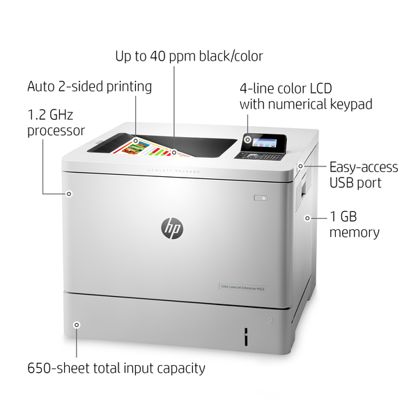 HP Color LaserJet Enterprise M553dn Duplex, LAN, A4 - colour laser printer