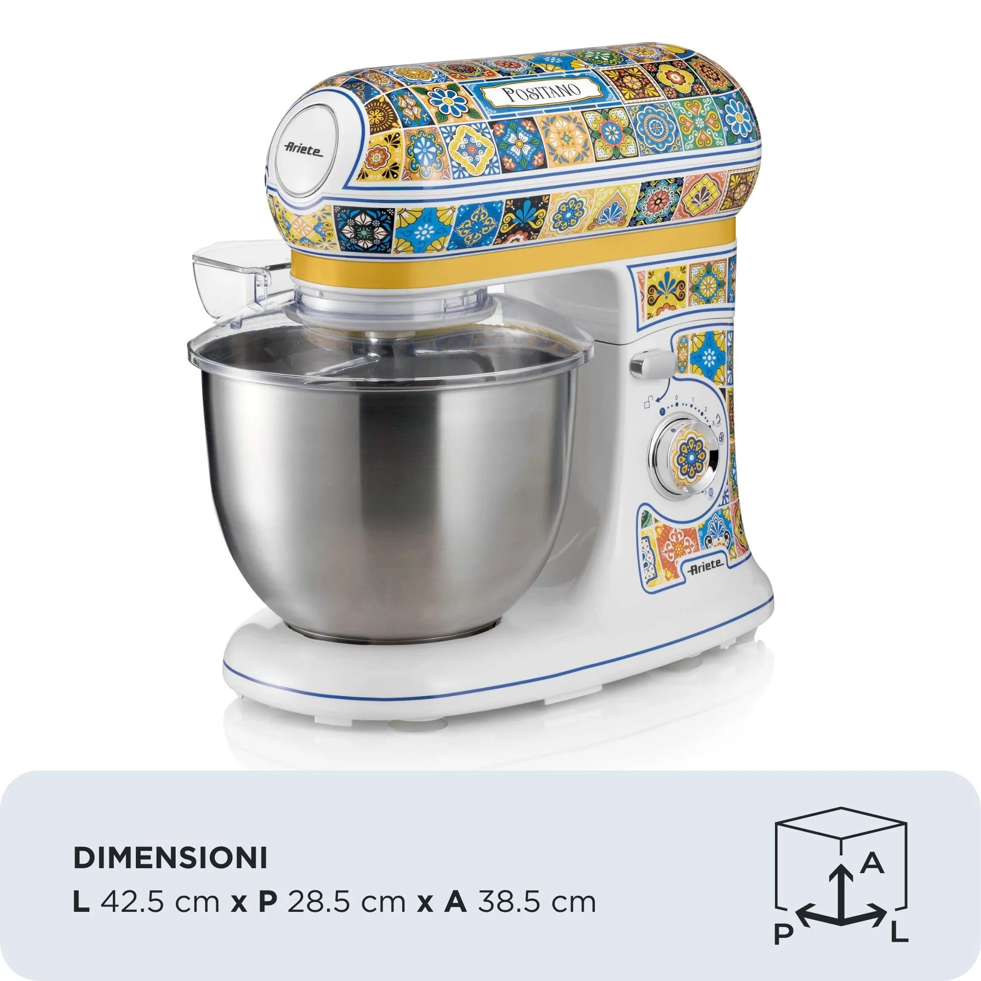 Ariete Positano 1588/0P K&ouml;ksmaskin, 2400 W, 5,5 L, Bl&aring;, Gul