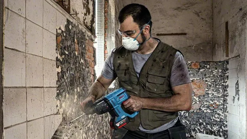 Bosch Cordless Hammer Drill GBH 18V-21 Professional solo, 18V (blue/black, without battery and charger, in L-BOXX)