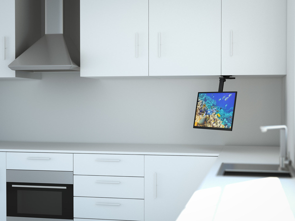 Multibrackets M VESA Flip Down - Asennuspakkaus (asennuslevy, kiinnitysvarsi) tuotteelle LCD-näyttö - musta -näytön koko: 15"-37" - kattoasennettava, kaapin all