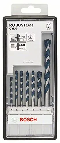BOSCH Robust Line CYL-5 Concrete and Masonry Drill Bit Set, 7 Pieces, 4&ndash;10 mm