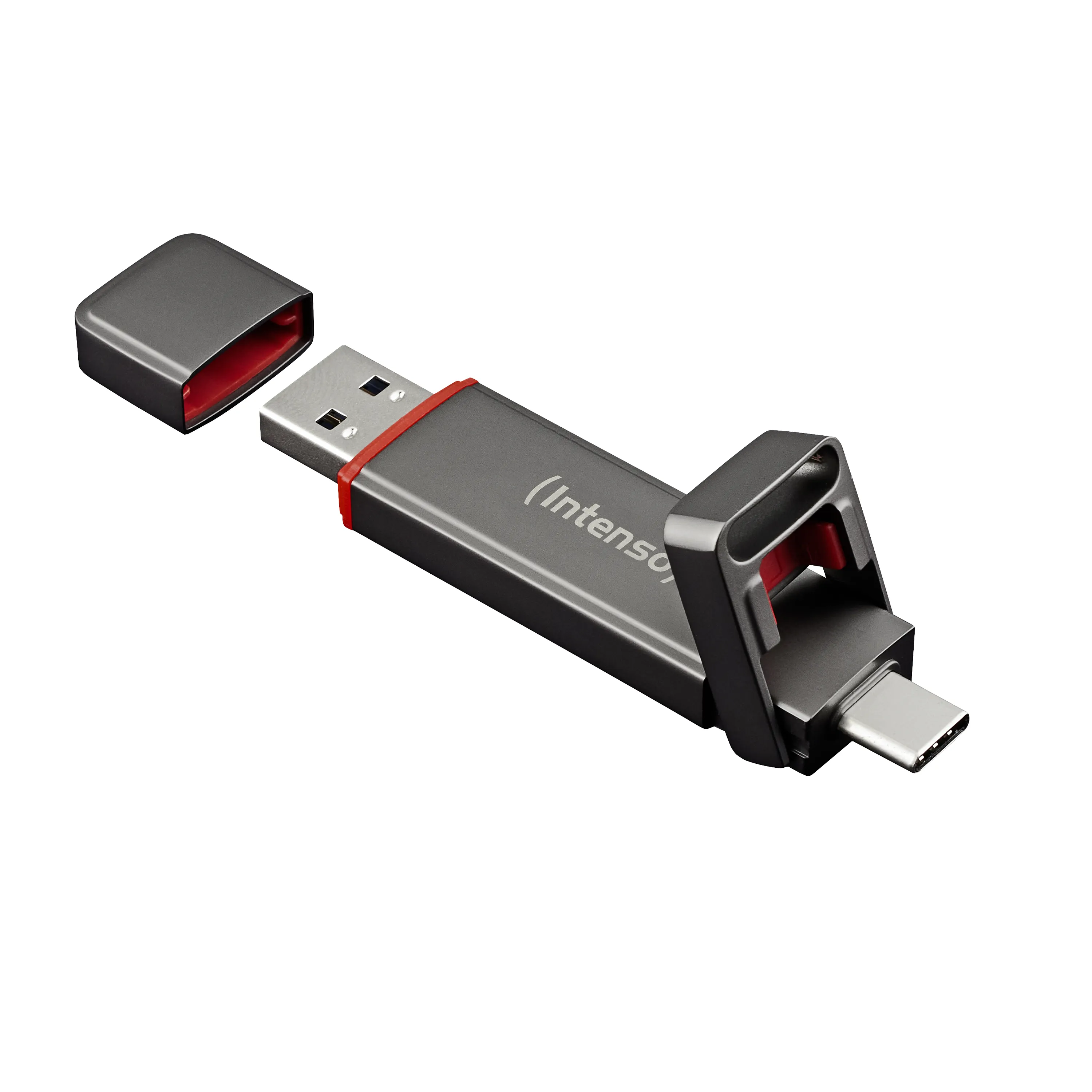 Intenso UX100 500GB External SSD with USB 3.2 Gen 1 (USB-C/USB-A), Shock Resistant, Anthracite