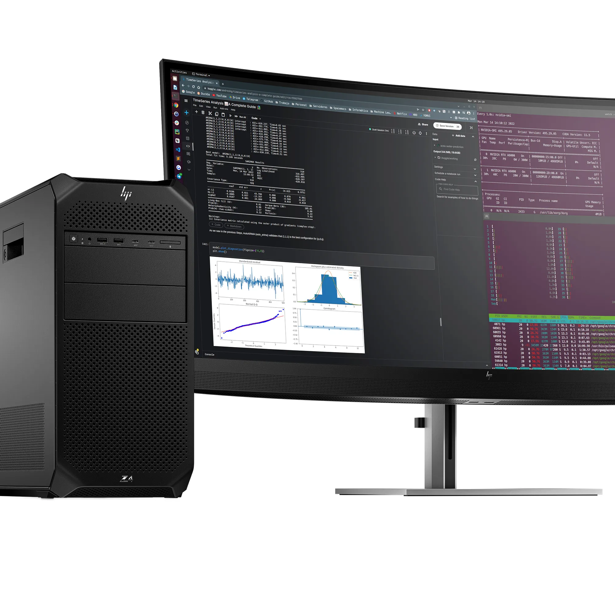 HP Z4 G5 Xeon W7-2495X, 64GB, 1TB, Win 11 Pro Workstation, Tower, Black