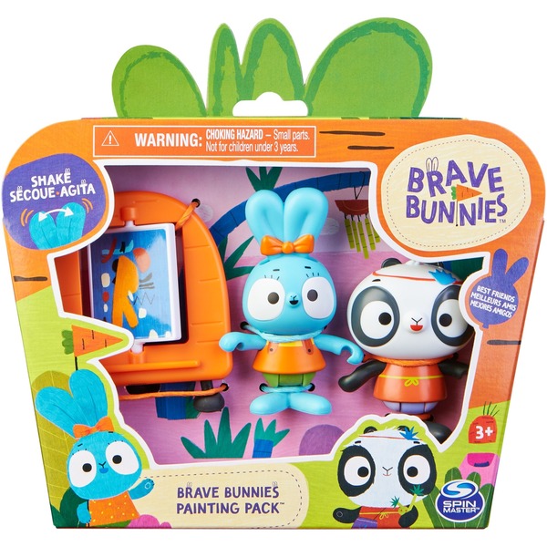Spin Master Brave Bunnies - Paint with Boo Rabbit and Panda, Play Figure (with 2 Action Figures and 1 Canvas as Accessories, Toys for Children from 3 Years, Bas