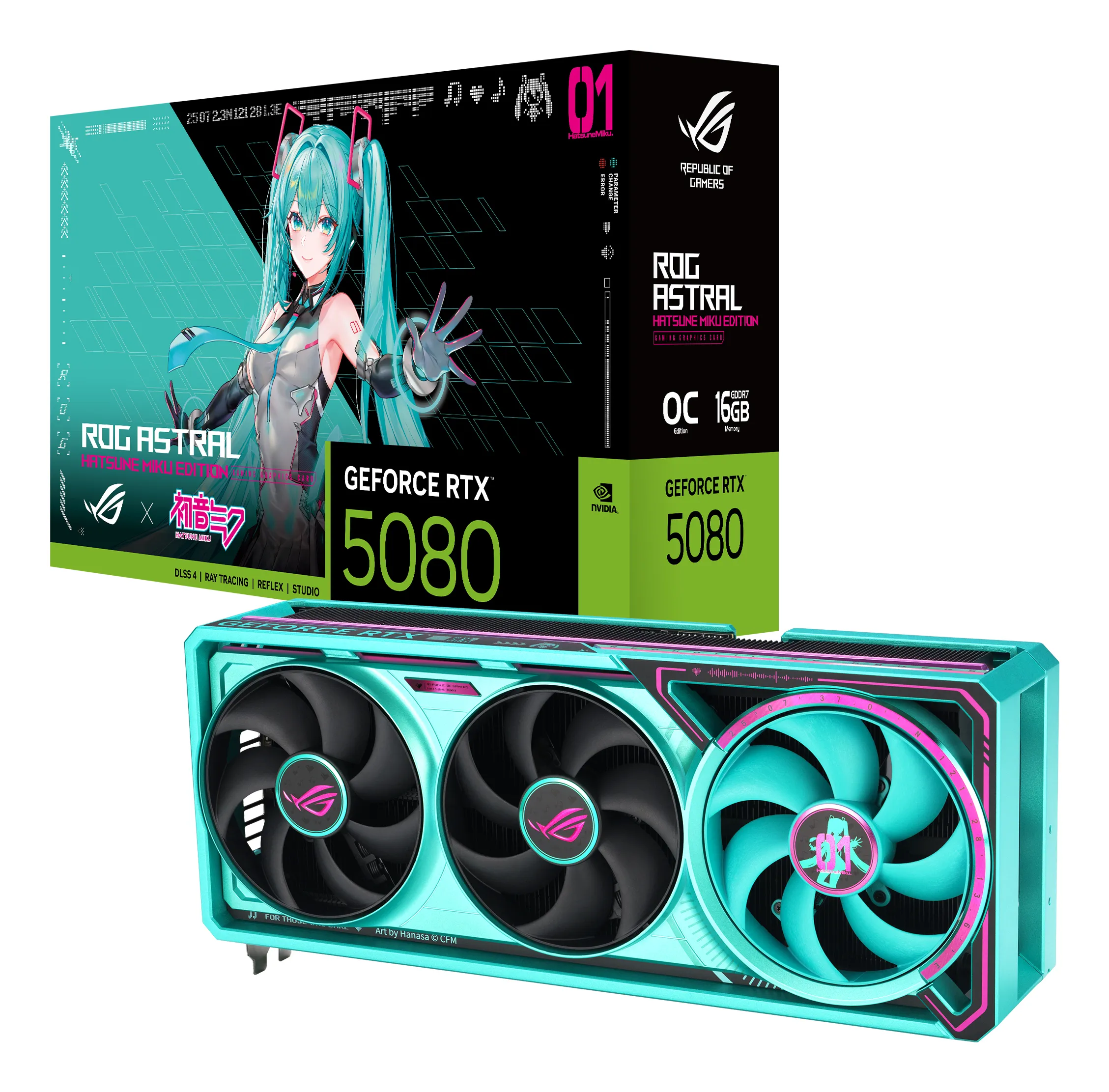 Asus GeForce RTX 5080 ROG Astral HATSUNE MIKU Edition 16 GB OC grafikkort
