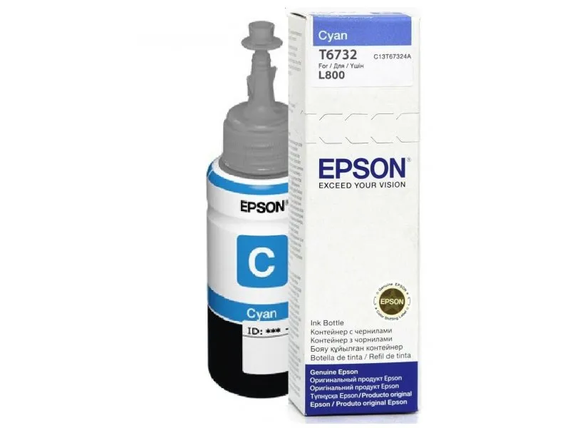 Epson C13T67324A-mustepullo, 70 ml, syaani