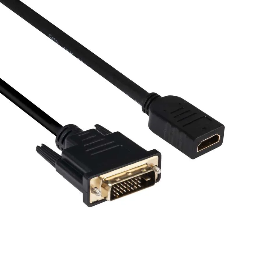 Club 3D DVi - HDMI 1.4  M/F Bidirectional - adapter, Svart, 2m