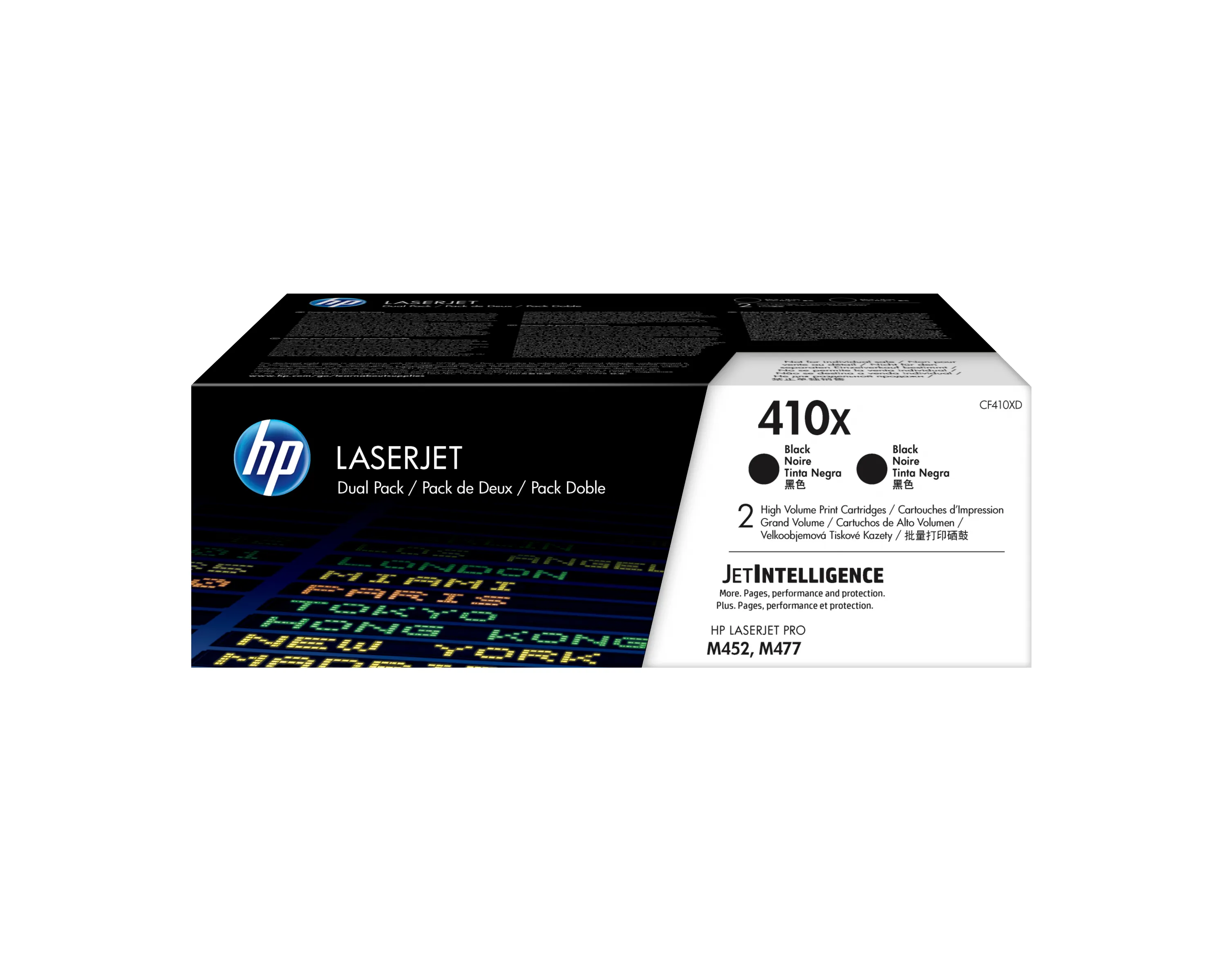 HP 410X - 2 pakettia - Tuottoisa - musta - alkuper&auml;inen - LaserJet - v&auml;riainekasetti (CF410XD) malleihin Color LaserJet Pro M452, LaserJet Pro MFP M377, MFP M47