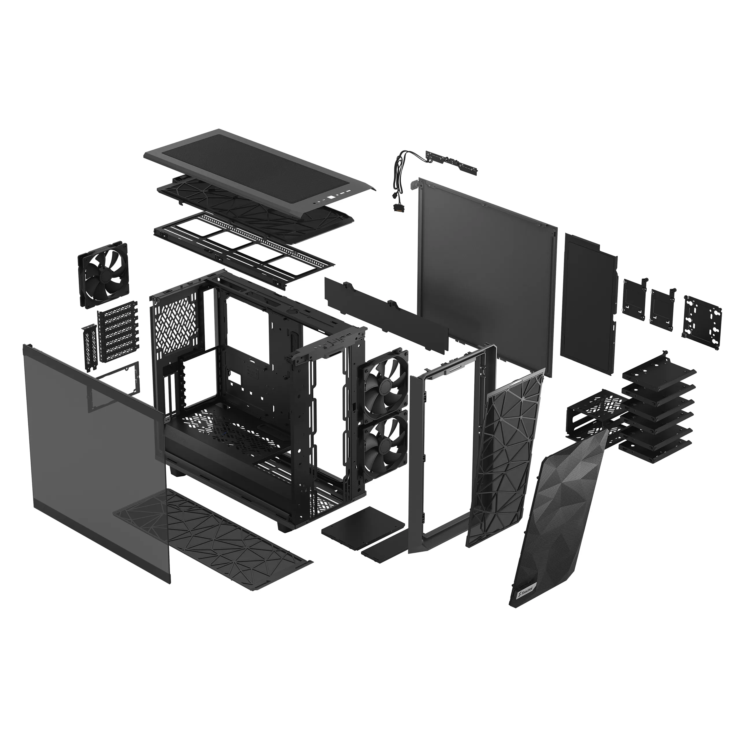 Fractal Design Meshify 2 - Mid Tower case with window, Gray / Light Tint