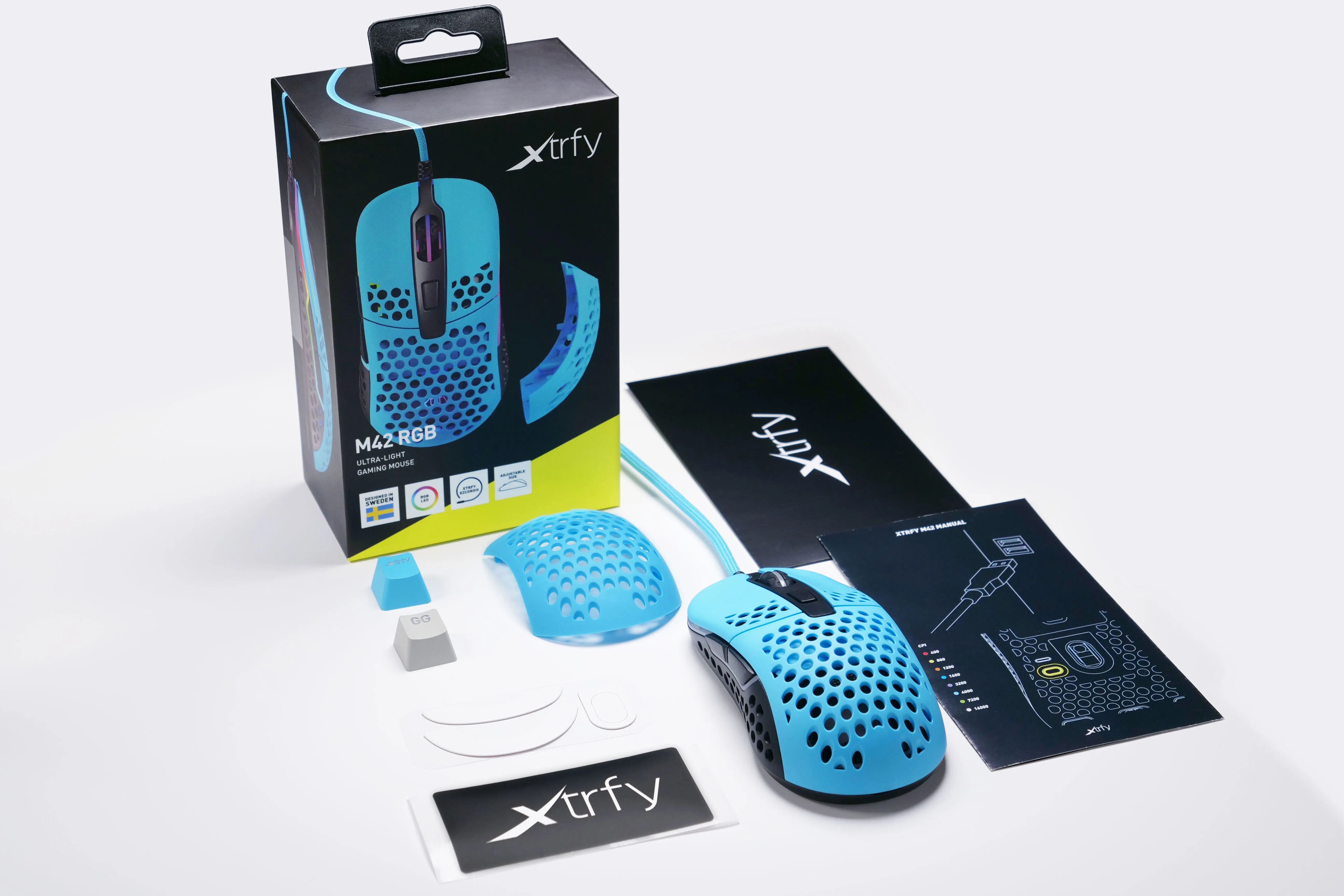 Xtrfy M42 RGB Wired Gaming Mouse, Miami Blue