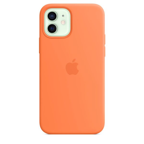 Apple iPhone 12 / 12 Pro, MagSafe -silikonikuori, Kumkvatti