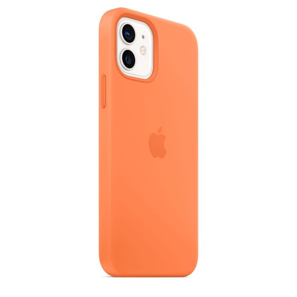 Apple iPhone 12 / 12 Pro, MagSafe -silikonikuori, Kumkvatti