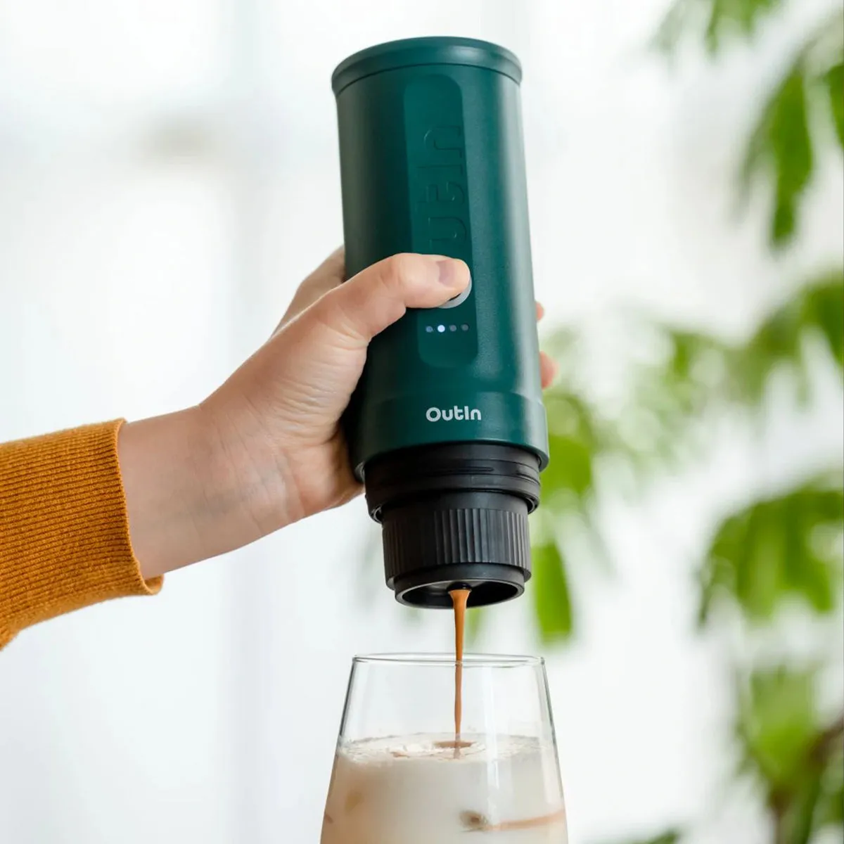 OutIn Nano Portable - espressobryggare, Bl&aring;gr&ouml;n
