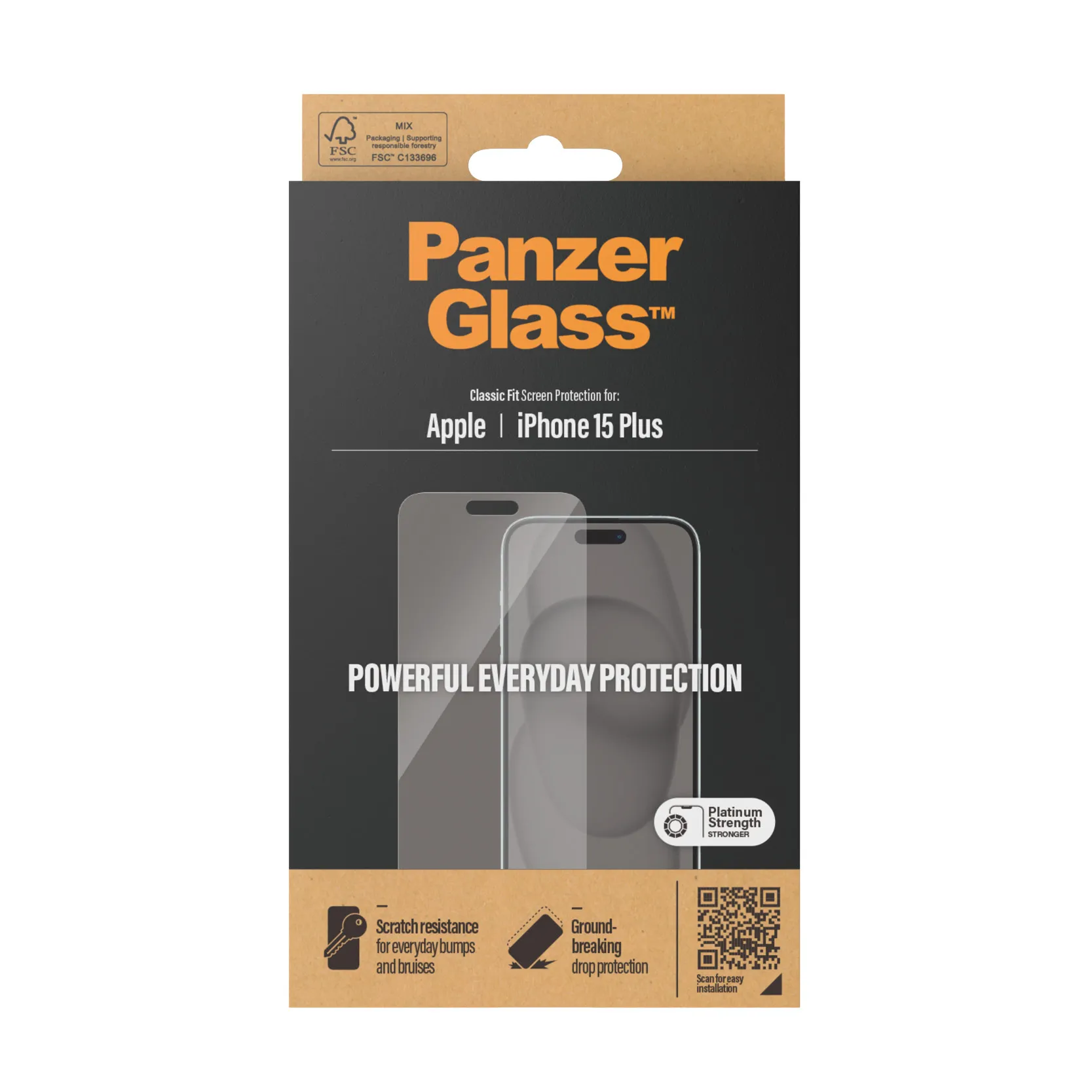 PanzerGlass Classic Fit, iPhone 15 Plus - sk&auml;rmskydd