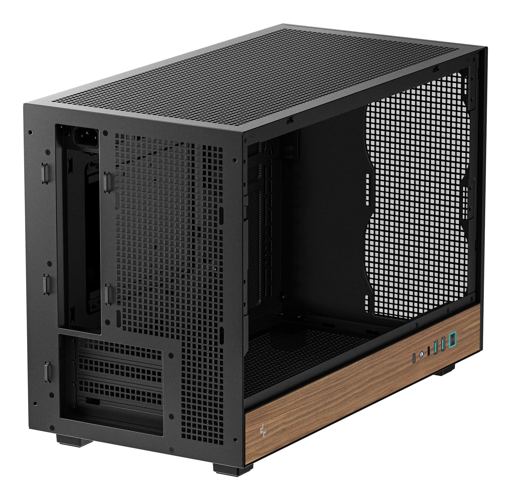 DeepCool CH260 Wood -micro-ATX-kotelo ikkunalla, musta, Wood