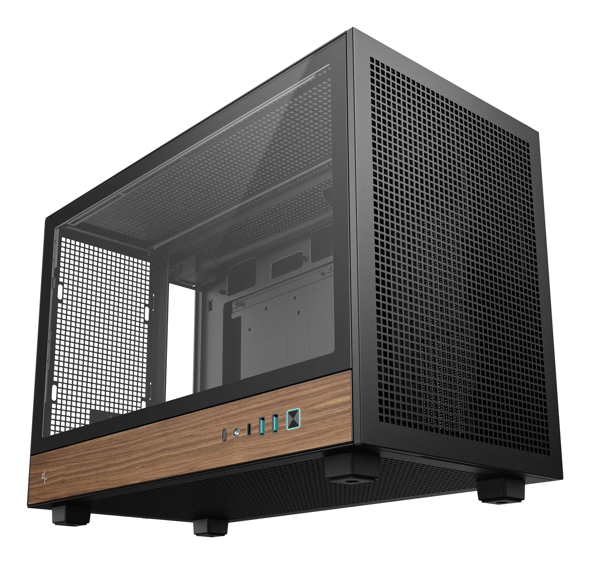 DeepCool CH260 Wood -micro-ATX-kotelo ikkunalla, musta, Wood