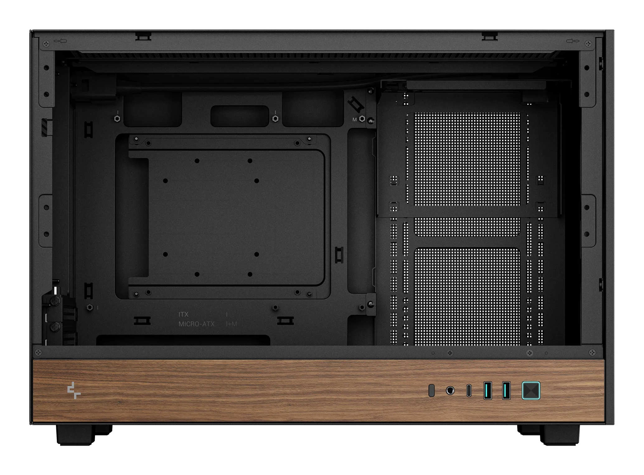 DeepCool CH260 Wood -micro-ATX-kotelo ikkunalla, musta, Wood