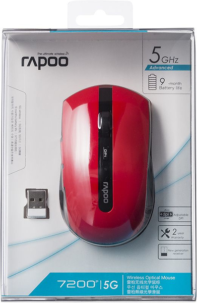 Rapoo 7200P - wireless mouse, Red