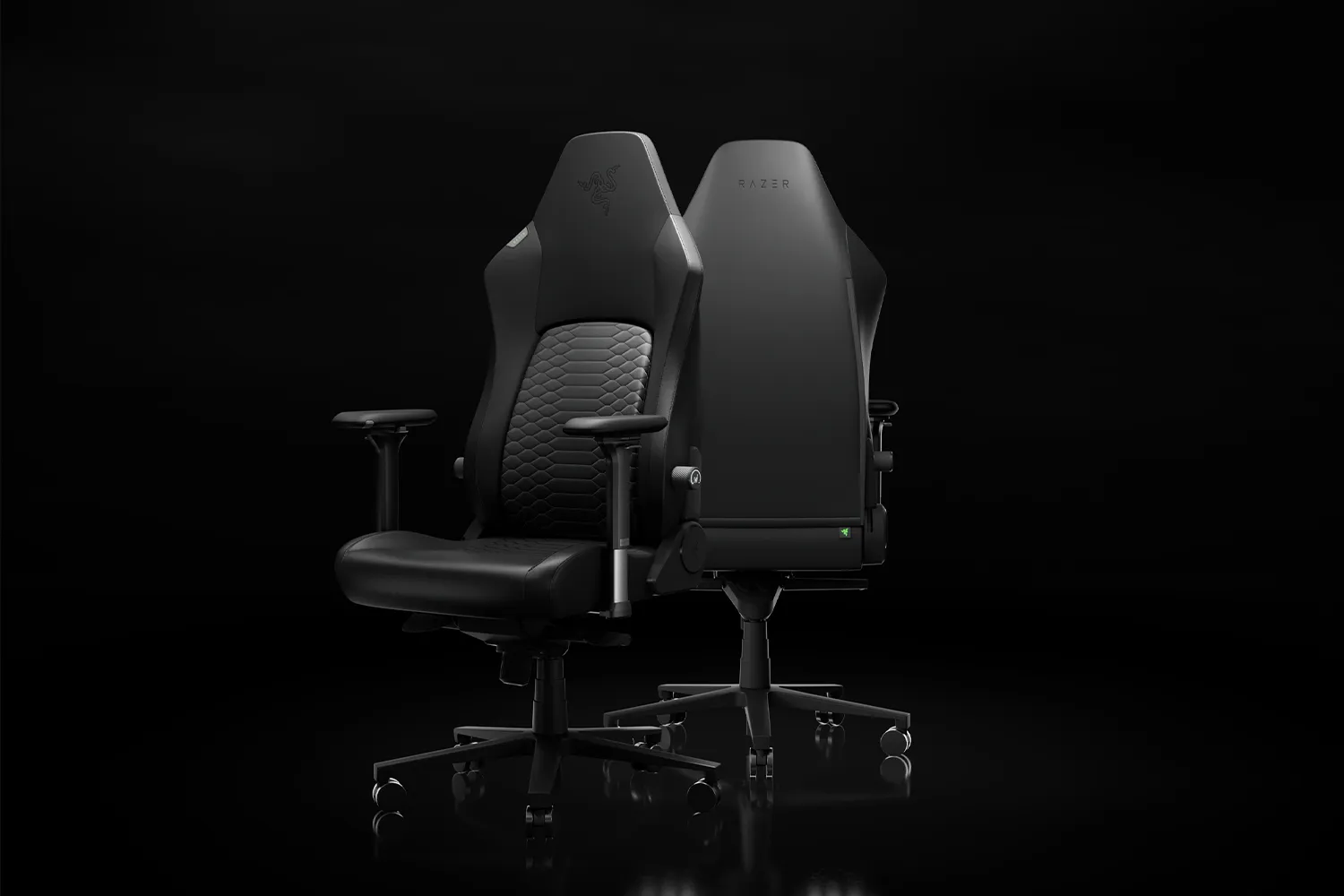 Razer Iskur V2 NewGen Spelstol, Vadderad Sits, Svart