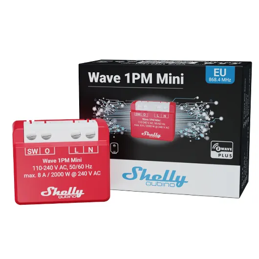 Shelly Qubino Wave 1PM Mini - smart relay switch, Z-Wave