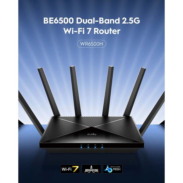 CUDY Wi-Fi Router WR6500H WF7 BE6500 2.5G
