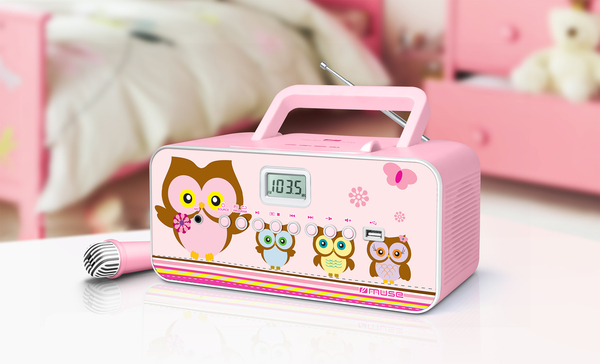 Muse M-29 KP Radio portable sing-a-long CD MP3 mic Pink