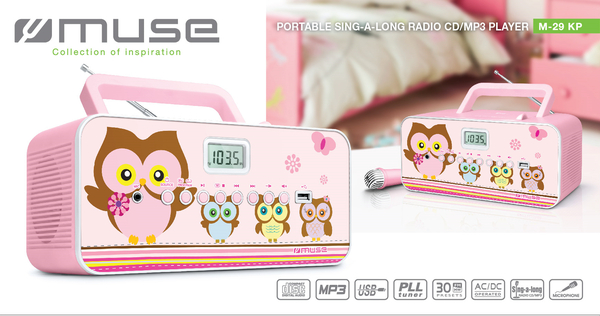 Muse M-29 KP Radio portable sing-a-long CD MP3 mic Pink