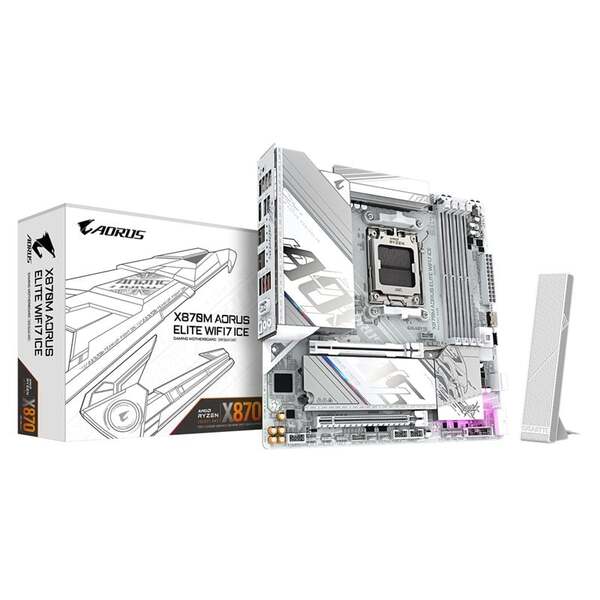 Gigabyte Aorus X870M Elite ICE WiFi 7 AM5 mATX moderkort