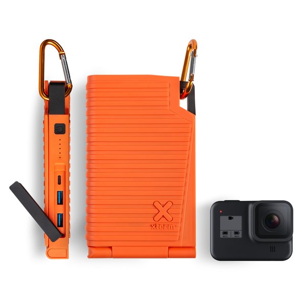 Xtorm Aurinkovaravirtal&auml;hde 4.5W 10.000mAh USB-C PD 20W -varavirtal&auml;hde, Musta/Oranssi