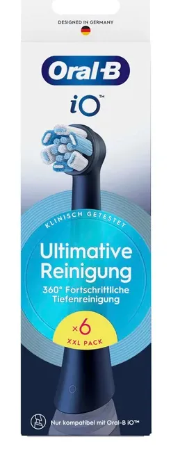 Oral-B iO Ultimate Clean vaihtoharjasp&auml;&auml;t, 6 kpl, Musta