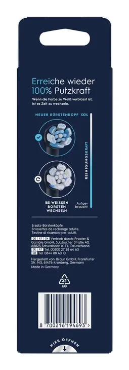 Oral-B iO Ultimate Clean vaihtoharjasp&auml;&auml;t, 6 kpl, Musta