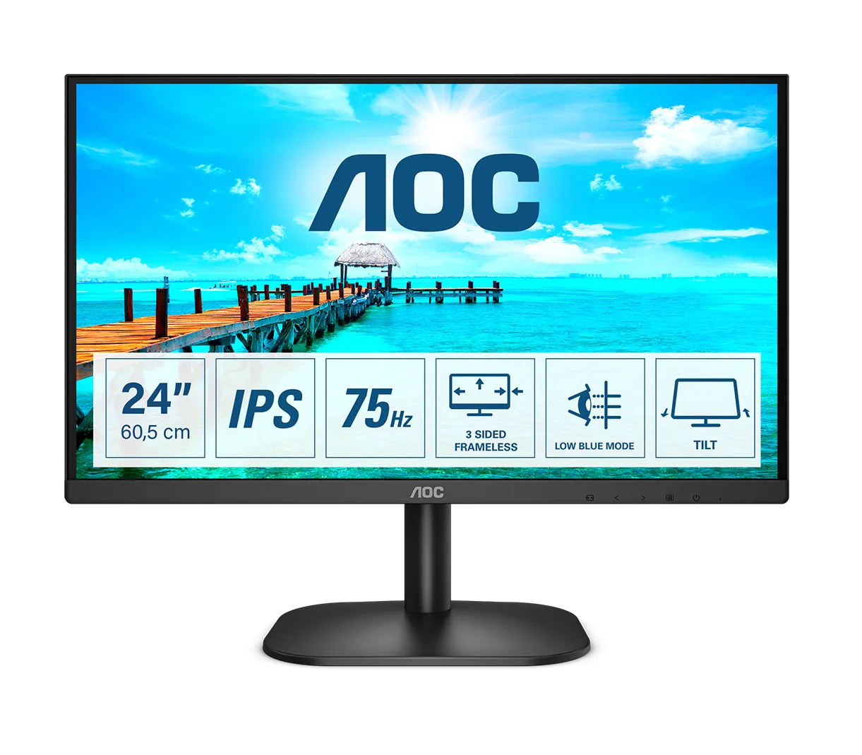 AOC 24" 24B2XH/EU, Full HD, IPS -n&auml;ytt&ouml;