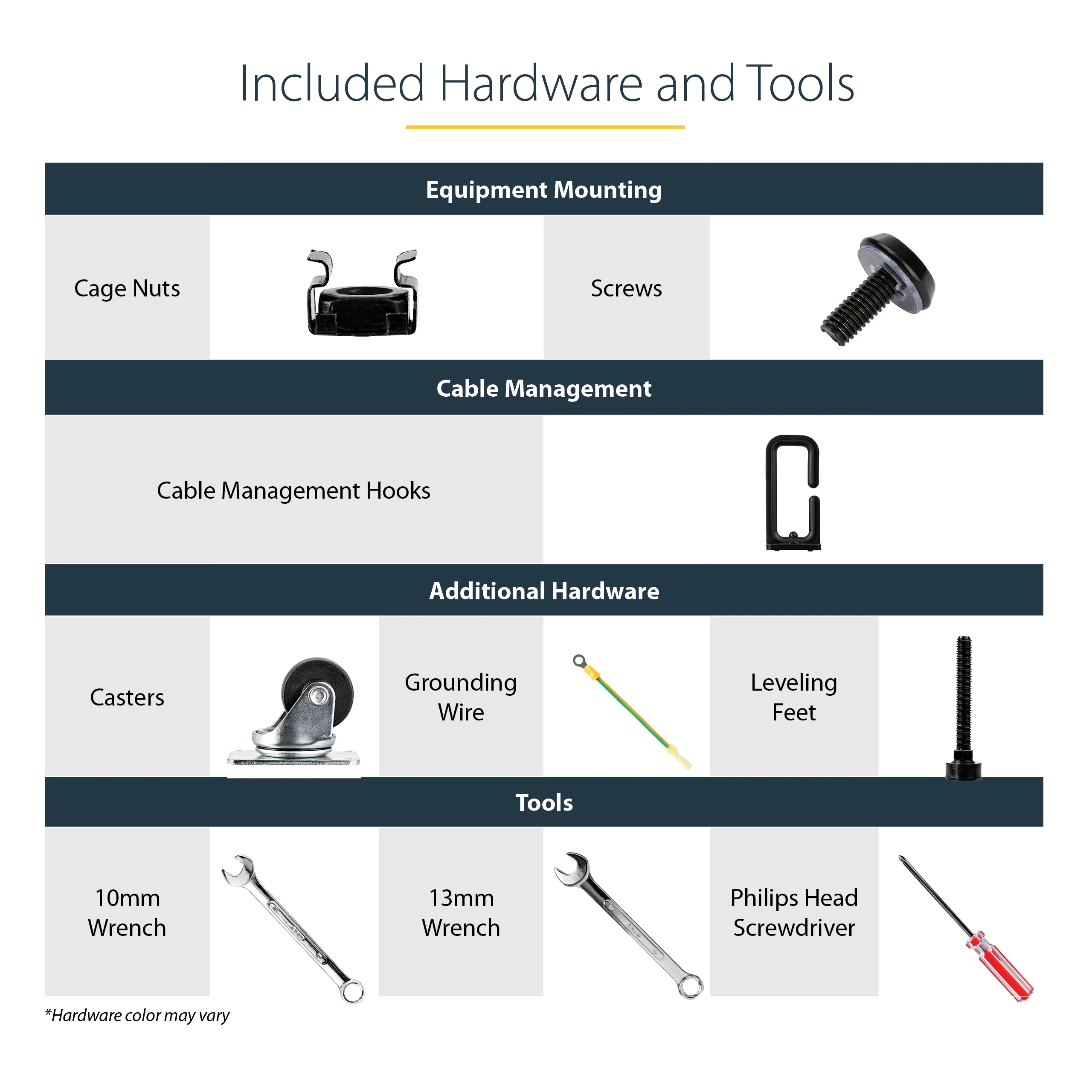 STARTECH.COM 18U Open Frame Rack - 4 Post - 22-40in. Adjustable Depth - 1200lb. Weight Capacity - w/ Casters and Cable Hooks