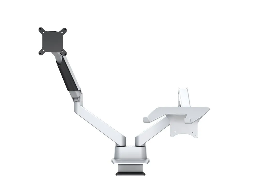 Multibrackets M VESA Gas Lift Arm Dual Arm monitorarm, f&ouml;r 1 sk&auml;rm och b&auml;rbar dator, 15-32", med gasfj&auml;der, 10 kg, silver