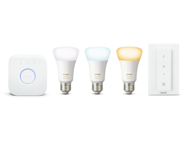 PHILIPS HUE WHITE AMBIANCE 3 BULB + BRIDGE + SWITCH STARTER KIT