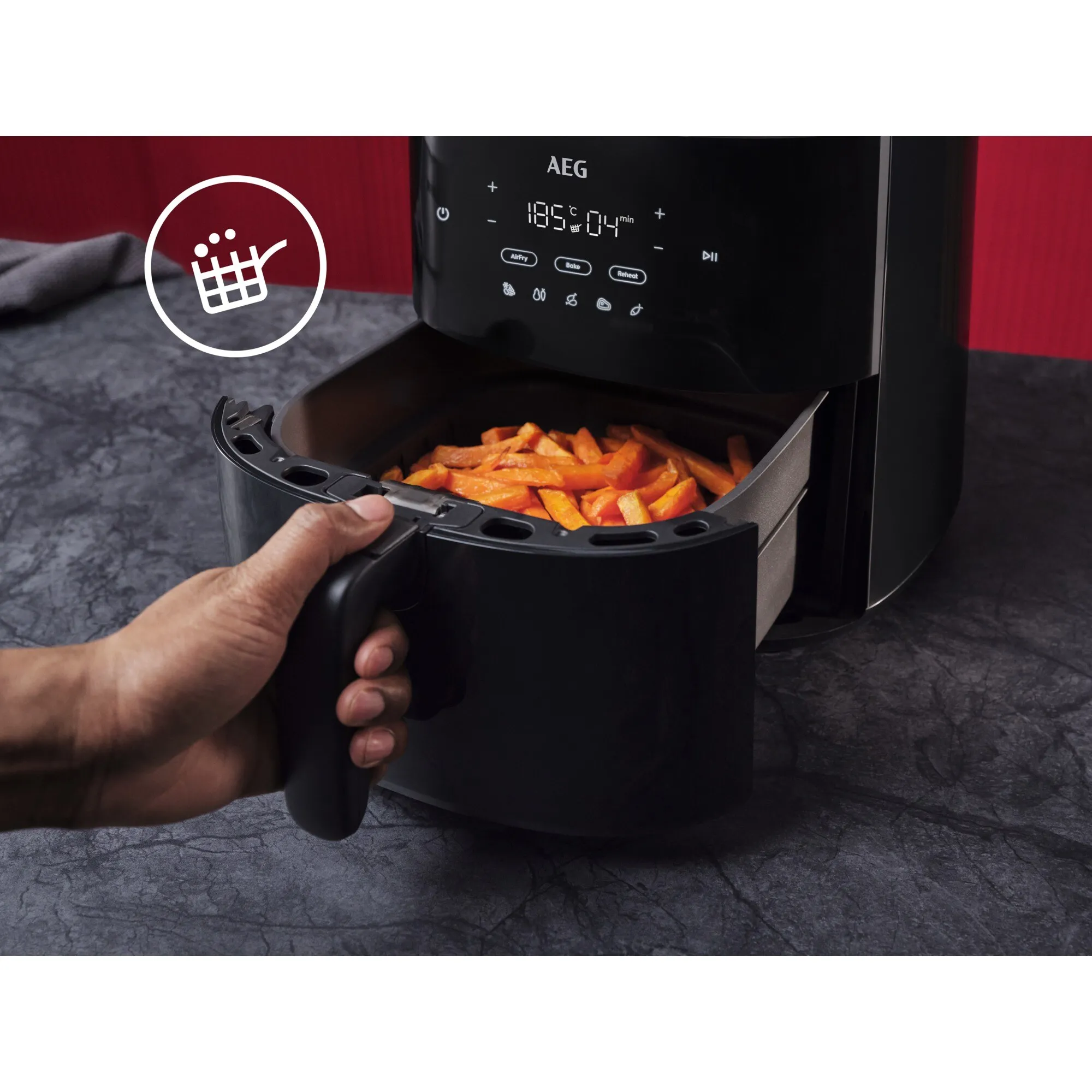 AEG 6000 AAF3B, 3.3L, 1.2 kg, 1350W, air fryer