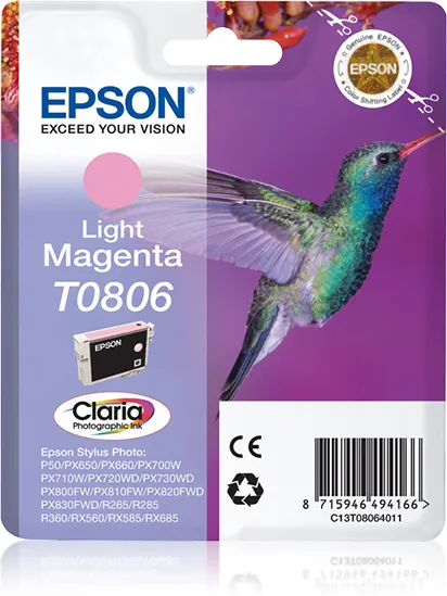 Epson Claria Photographic T0806 ink cartridge, 7.4 ml, Light Magenta