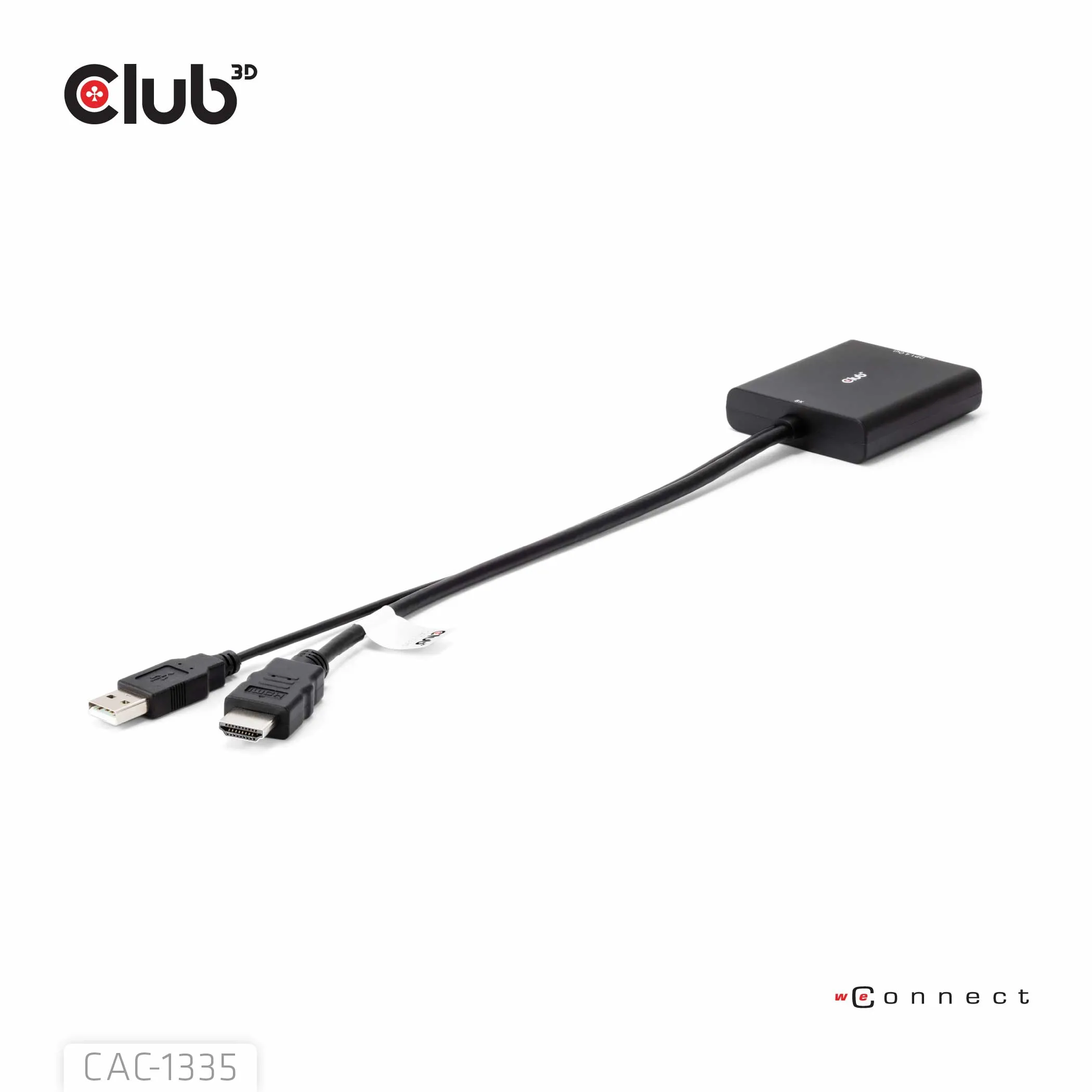 Club 3D HDMI 2.1 + Micro USB - DisplayPort active - adapter, Black